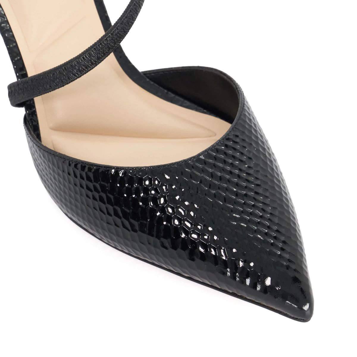 Escarpins ouverts mi-hauts - Wide Fit CHARMING black-rept print leather, DUNE LONDON
