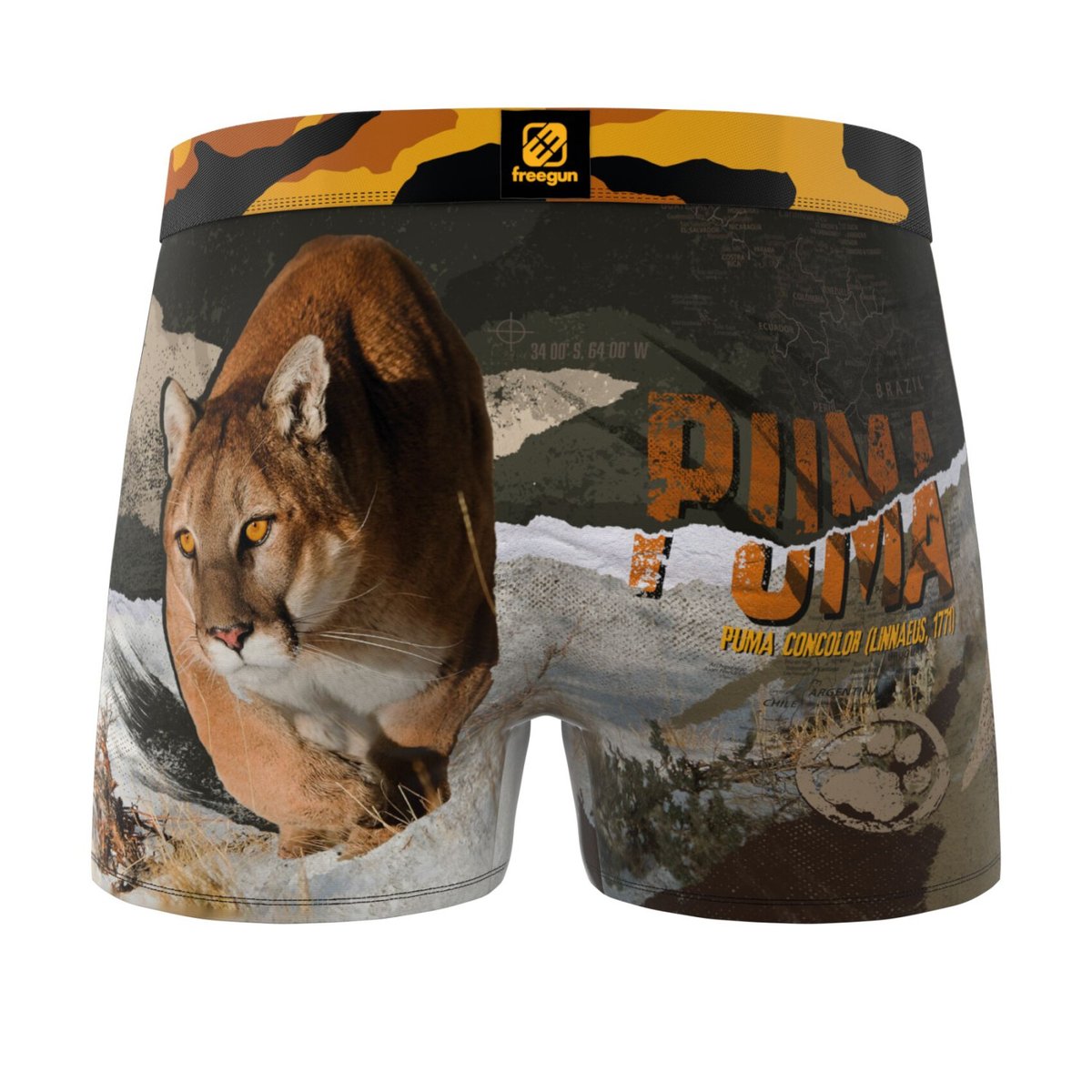 Lot De 4 Boxers Savage Animals marron/jaune/noir/vert/noir, FREEGUN