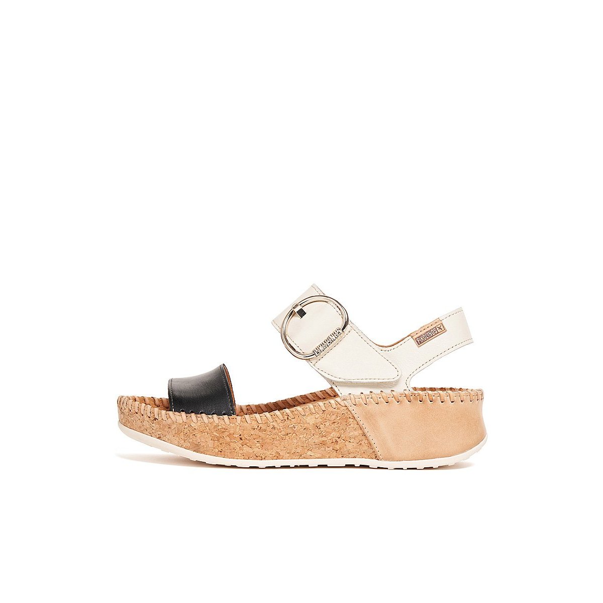 Sandales à semelles compensées cuir Marina black, PIKOLINOS