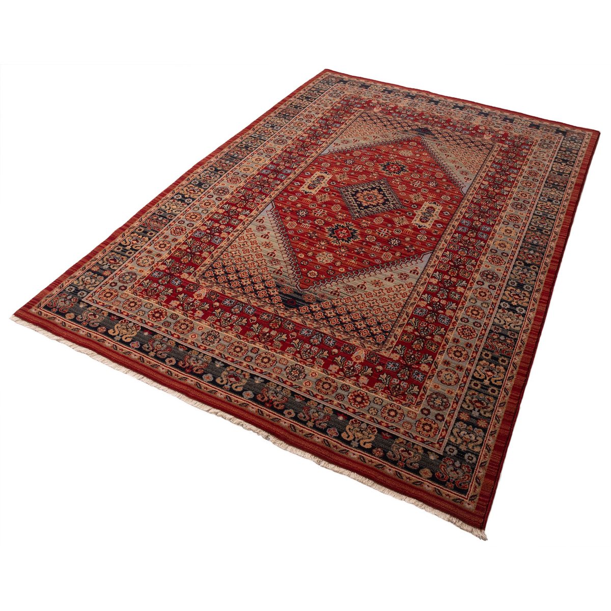 Tapis tissé au design oriental - SAHARNA rouge multicolore, THEKO