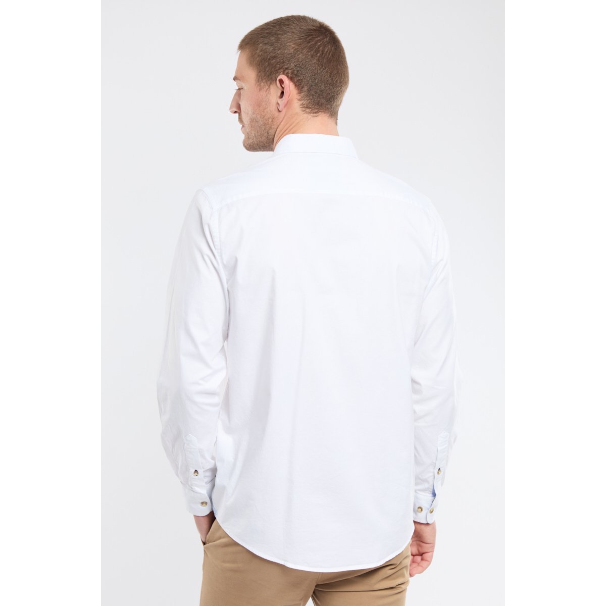Chemise unie en coupe droite EDGAR blanc, BERMUDES