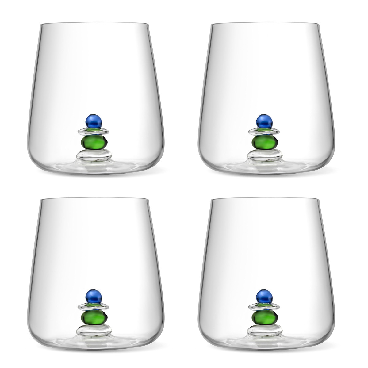 Lot de 4 gobelets assortis - Cairn bleu, COUZON