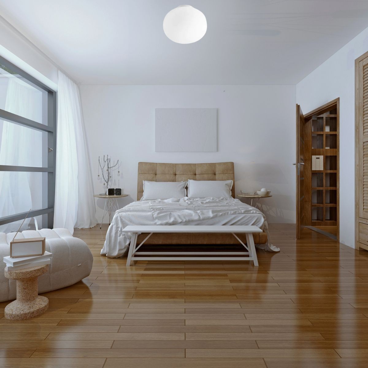 Plafonnier    COTTON blanc, IDEAL LUX