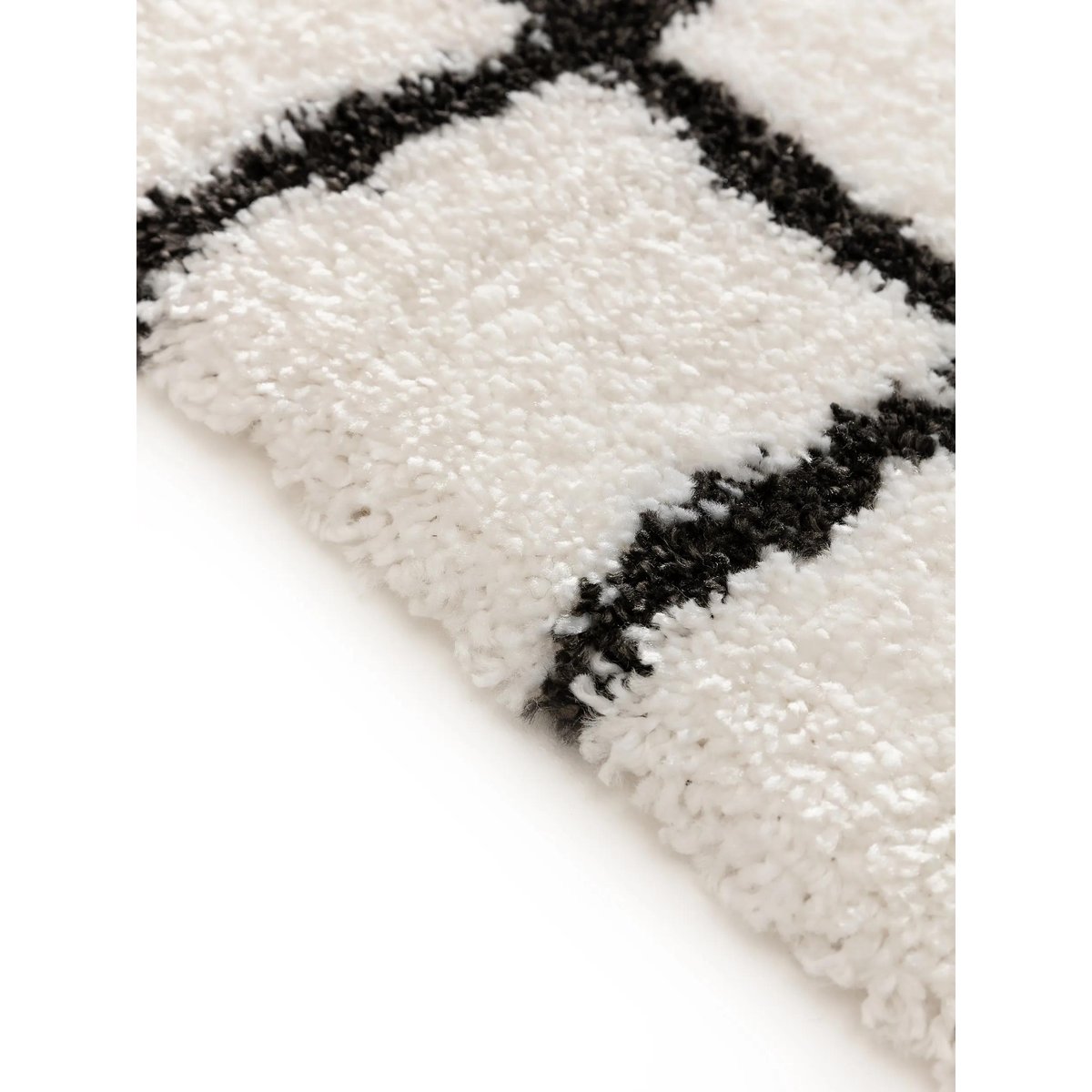 Tapis à poils longs LOUISE noir/blanc, BENUTA