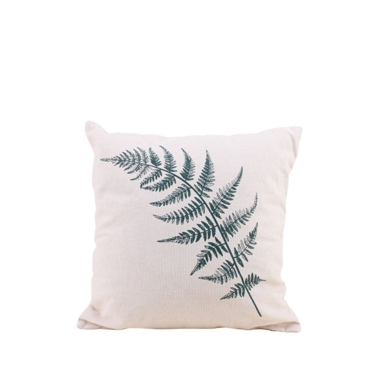Coussin en coton motif fougère 40x40cm beige, ORNAMI