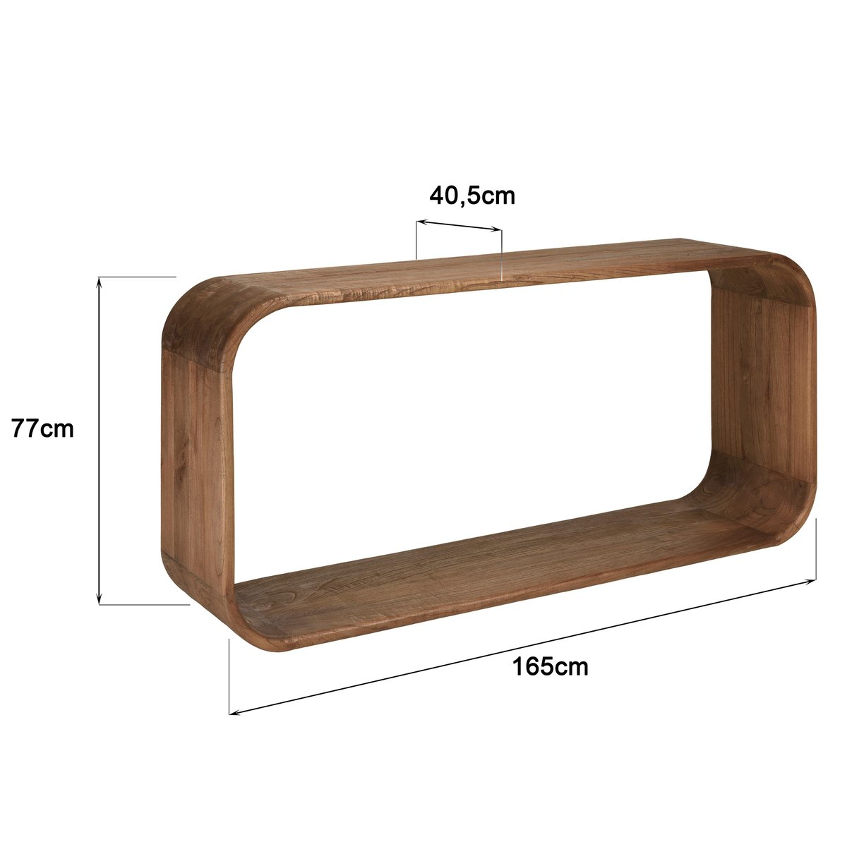Console design arrondi en bois de mindi ARCUS bois naturel, PIER IMPORT
