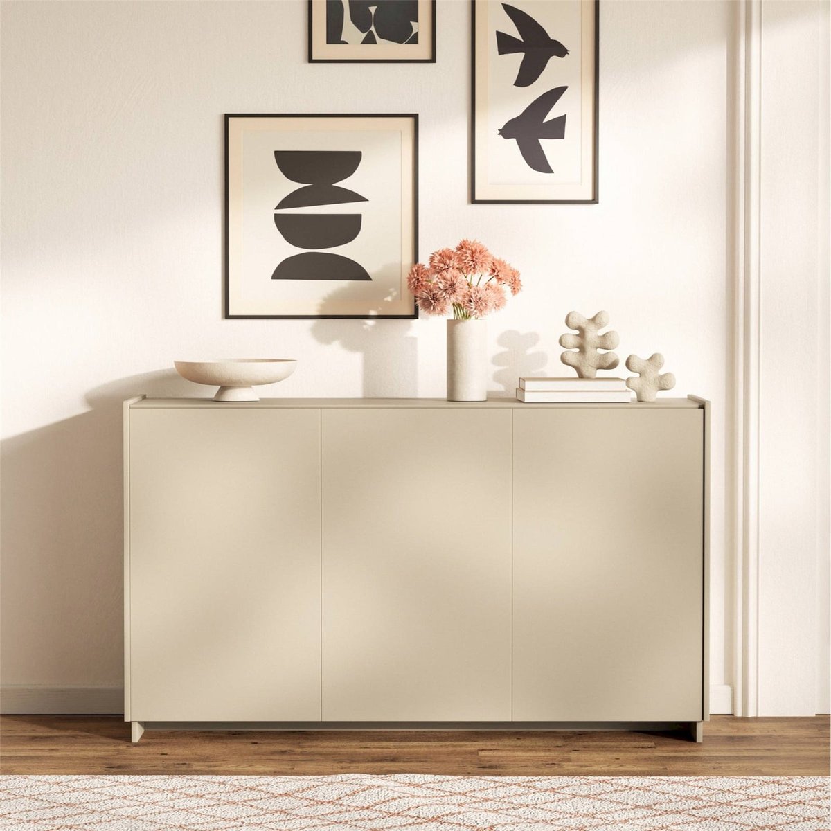 Commode 3 portes collection MAGRO en bois cachemire, RECOLLECTION