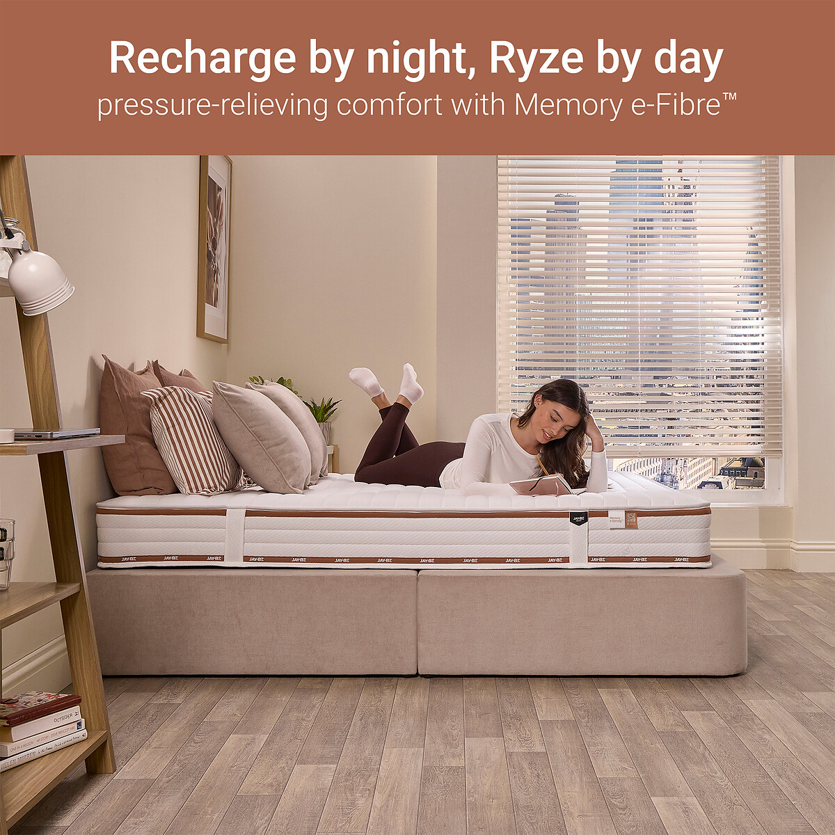 Jay-Be® Ryze Memory Hybrid Mattress white/brown, JAY-BE