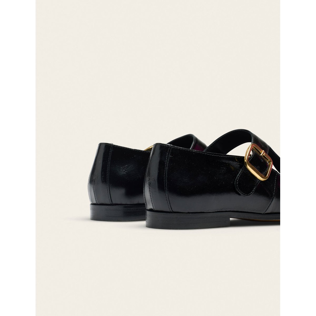 Ballerines OPAL cuir plissé noir, ODAJE