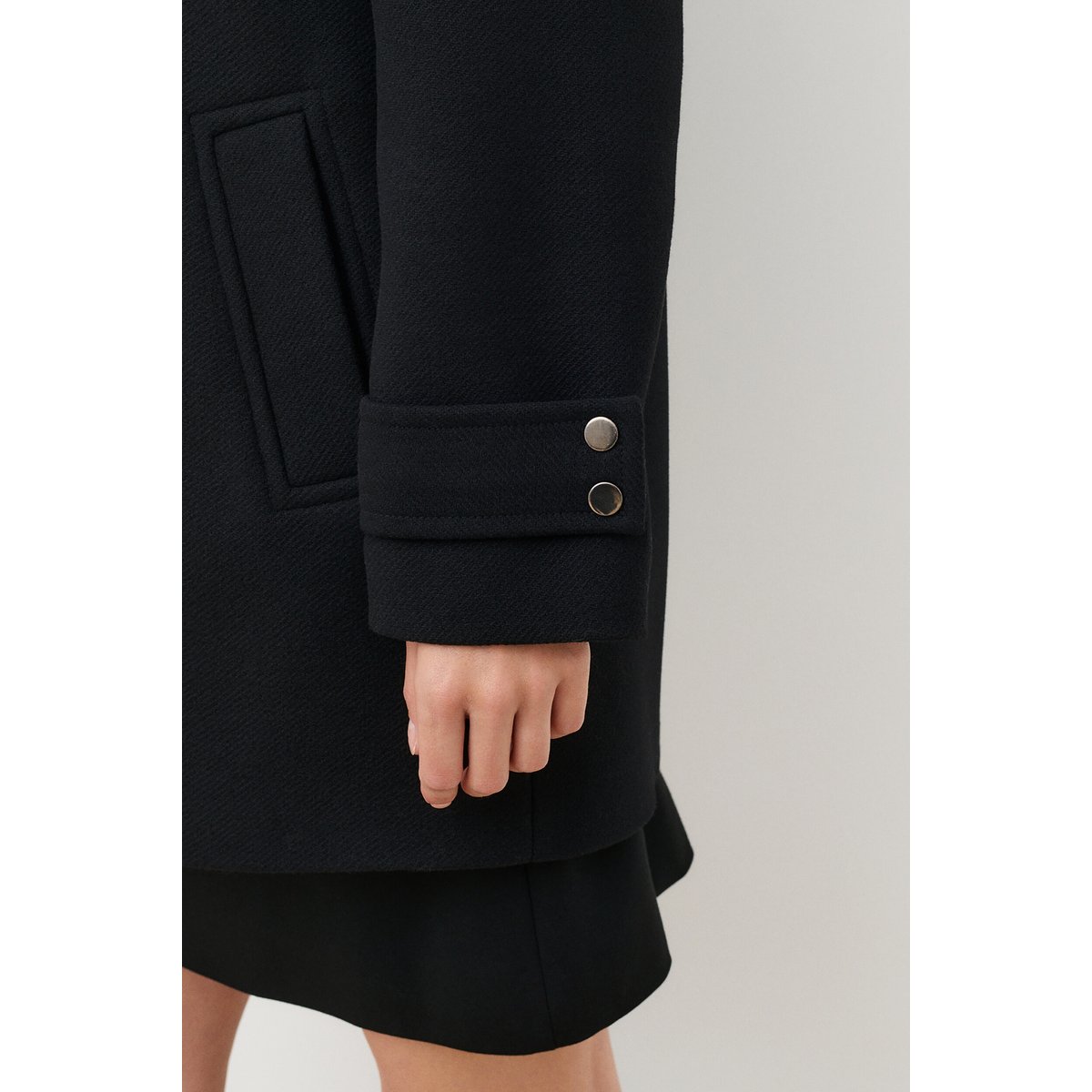 Manteau court évasé GUIMOTIN noir, CAROLL