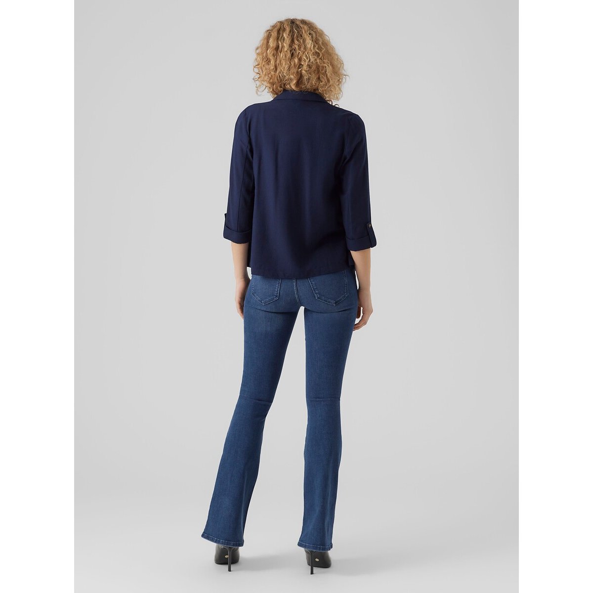 Blazer coupe droite, à rayures bleu marine, VERO MODA