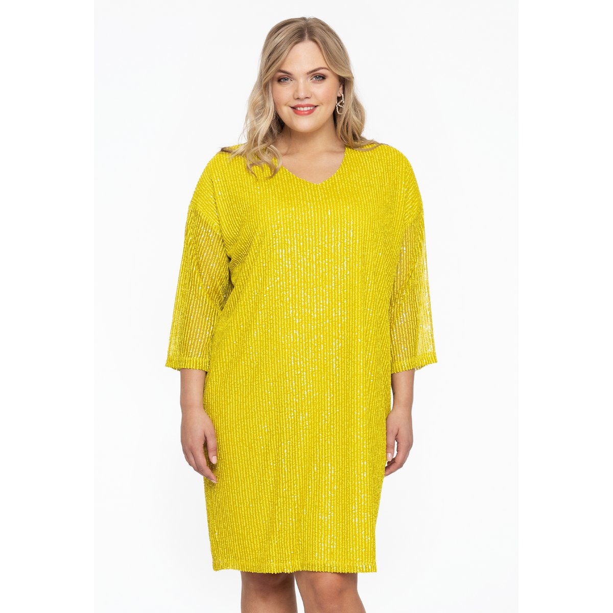 Tunique ornementée de sequins / à sequins jaune, YOEK