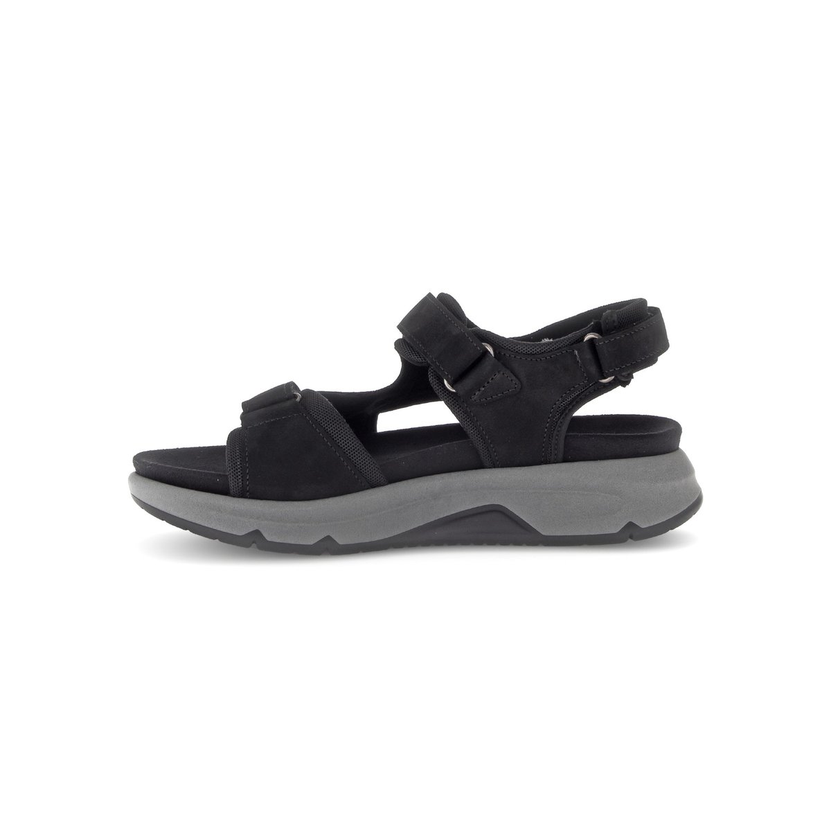 Sandales en cuir à talon compensé noir, GABOR