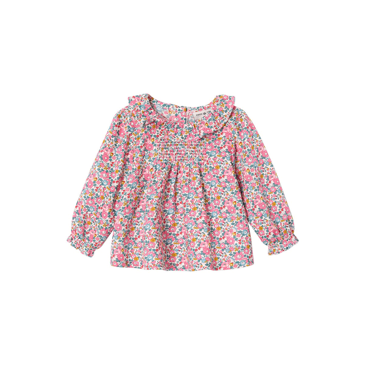 Ensemble 2 pièces naissance : blouse Liberty et bloomer écru, ENVIE DE FRAISE