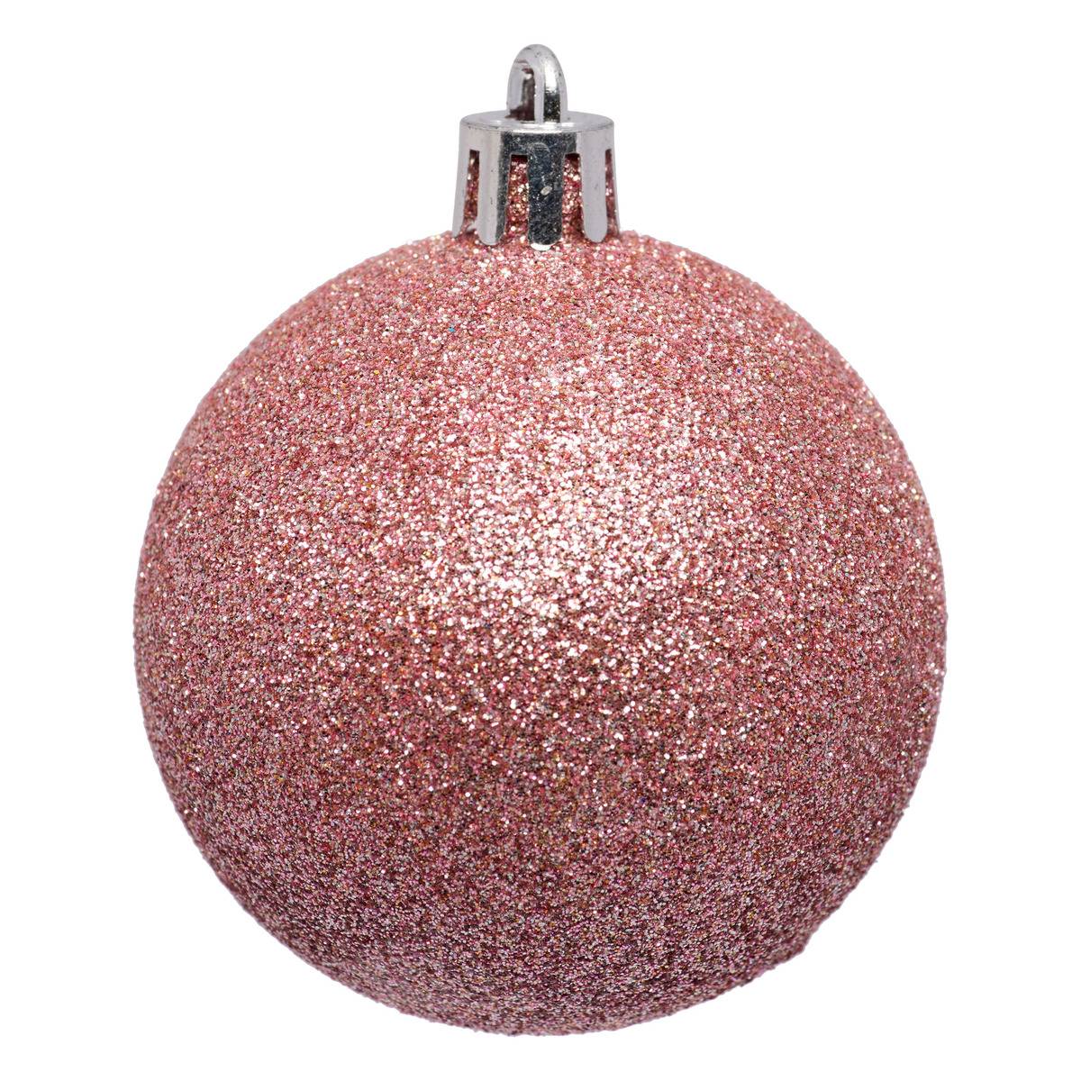 Lot de 25 boules de Noël D.6 cm JOKLI rose, ATMOSPHERA