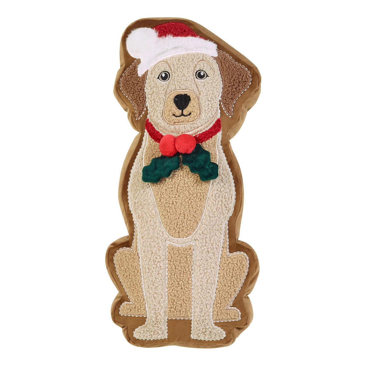 Christmas Dog 3D Shaped Cushion multi-coloured, CATHERINE LANSFIELD