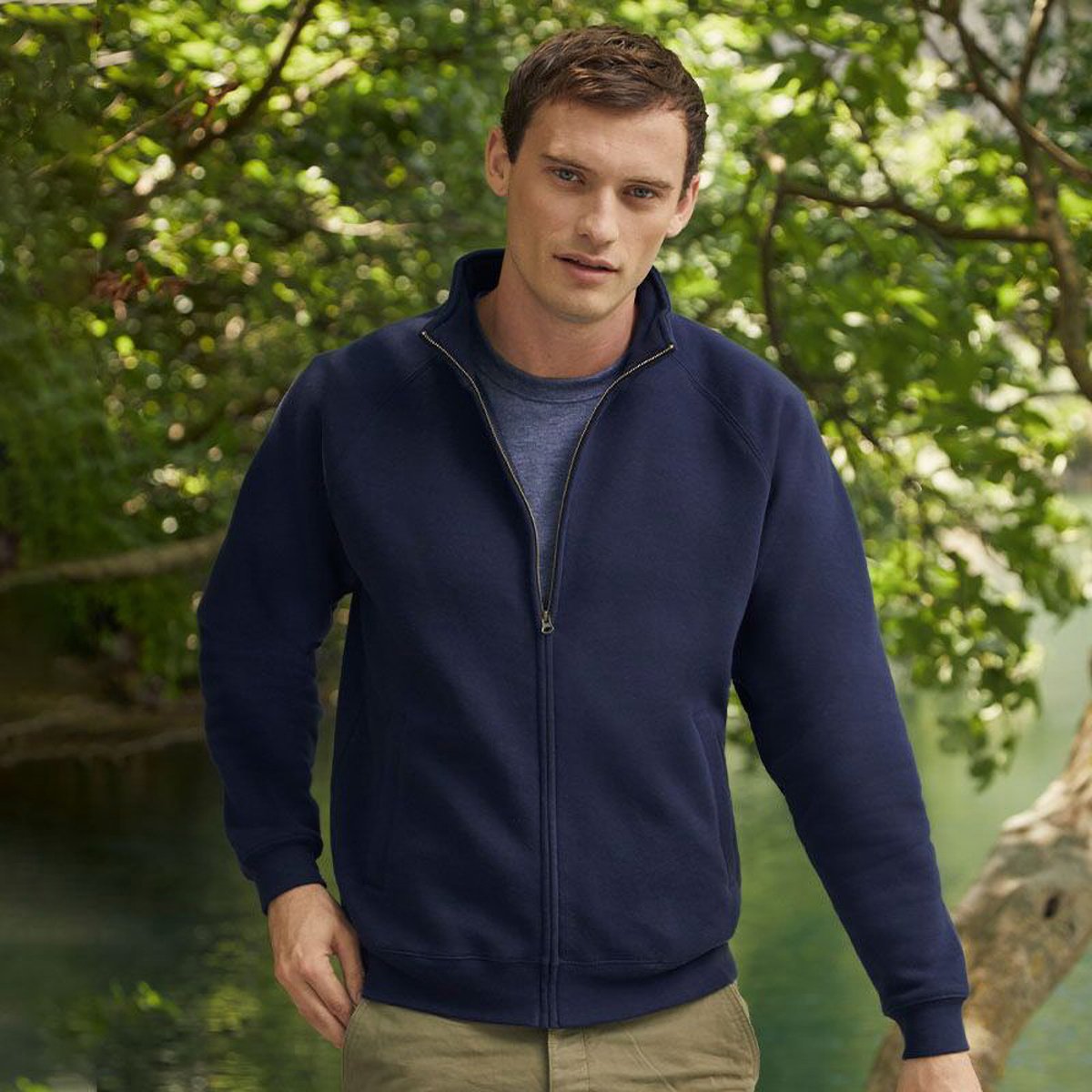 Sweat-shirt bleu marine, FRUIT OF THE LOOM