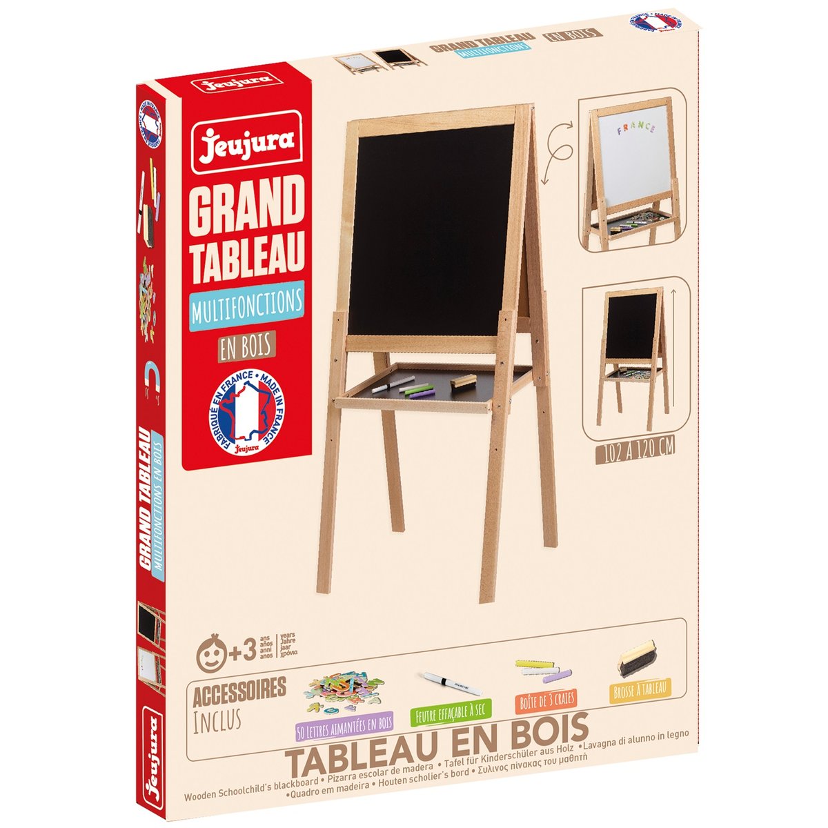 Grand tableau multifonctions en bois beige, JEUJURA