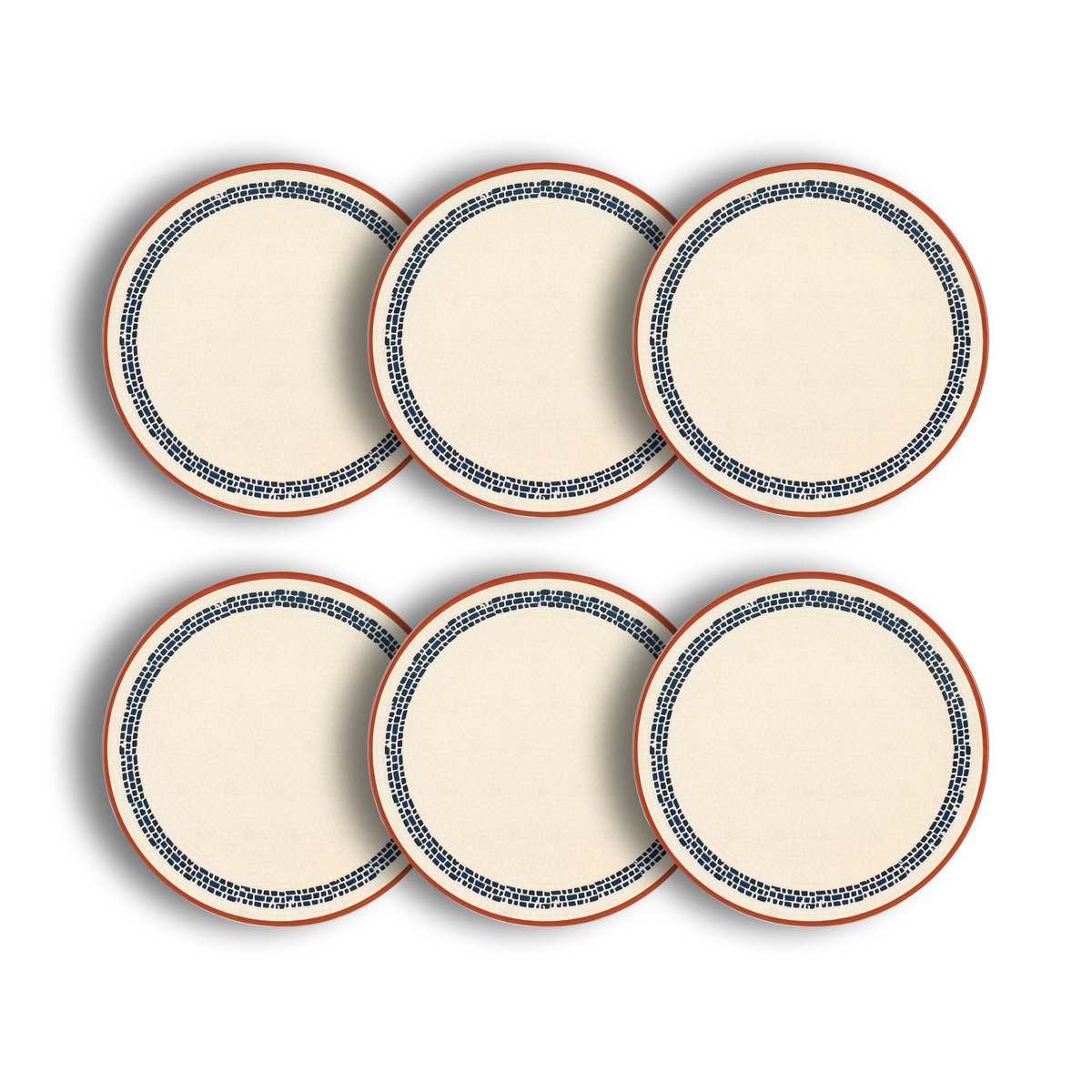 Lot de 6 assiettes plates en faïence 25cm, AMATXI blanc, NOVASTYL