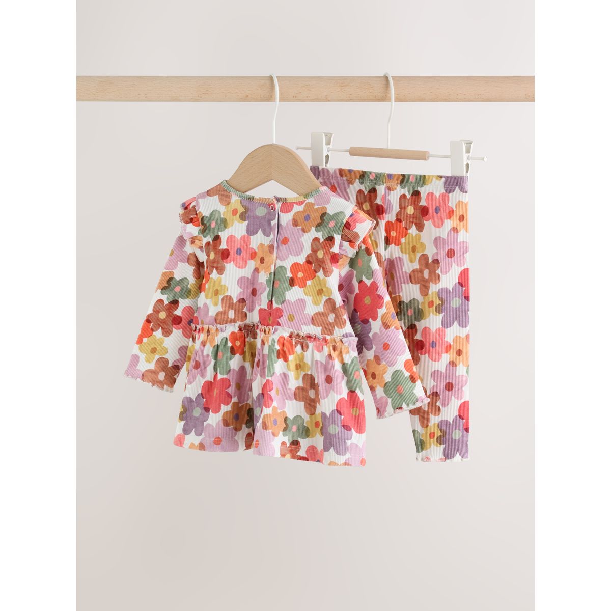 Haut à basque et legging pour bébé imprimé fleuri blanc, NEXT