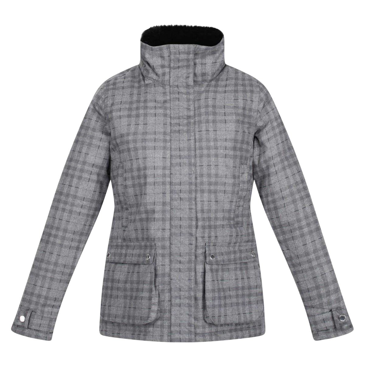 Veste imperméable motif/style motif écossais et uni LEIGHTON gris, REGATTA