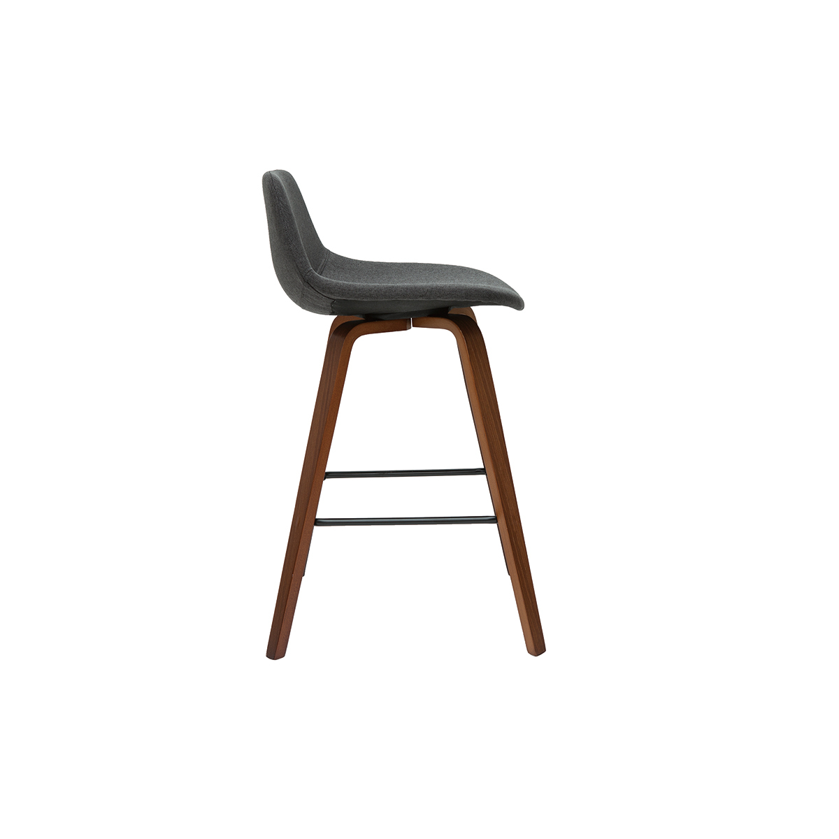 Tabourets de bar scandinaves H65 cm (lot de 2) NONIE gris anthracite, MILIBOO
