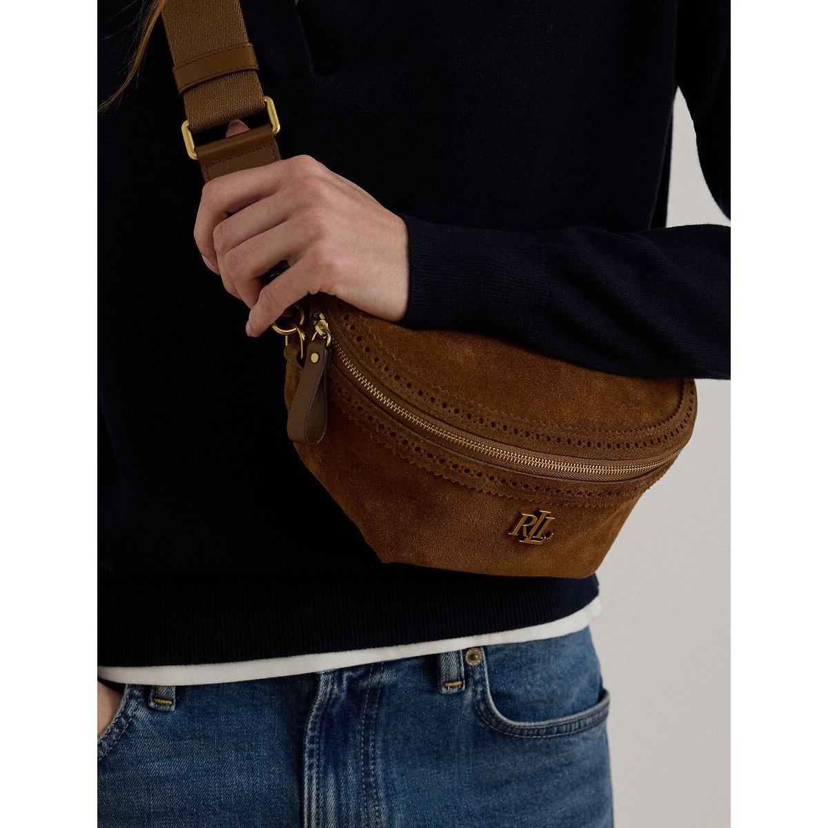 Sac banane en cuir suède, MARCY tabac, LAUREN RALPH LAUREN