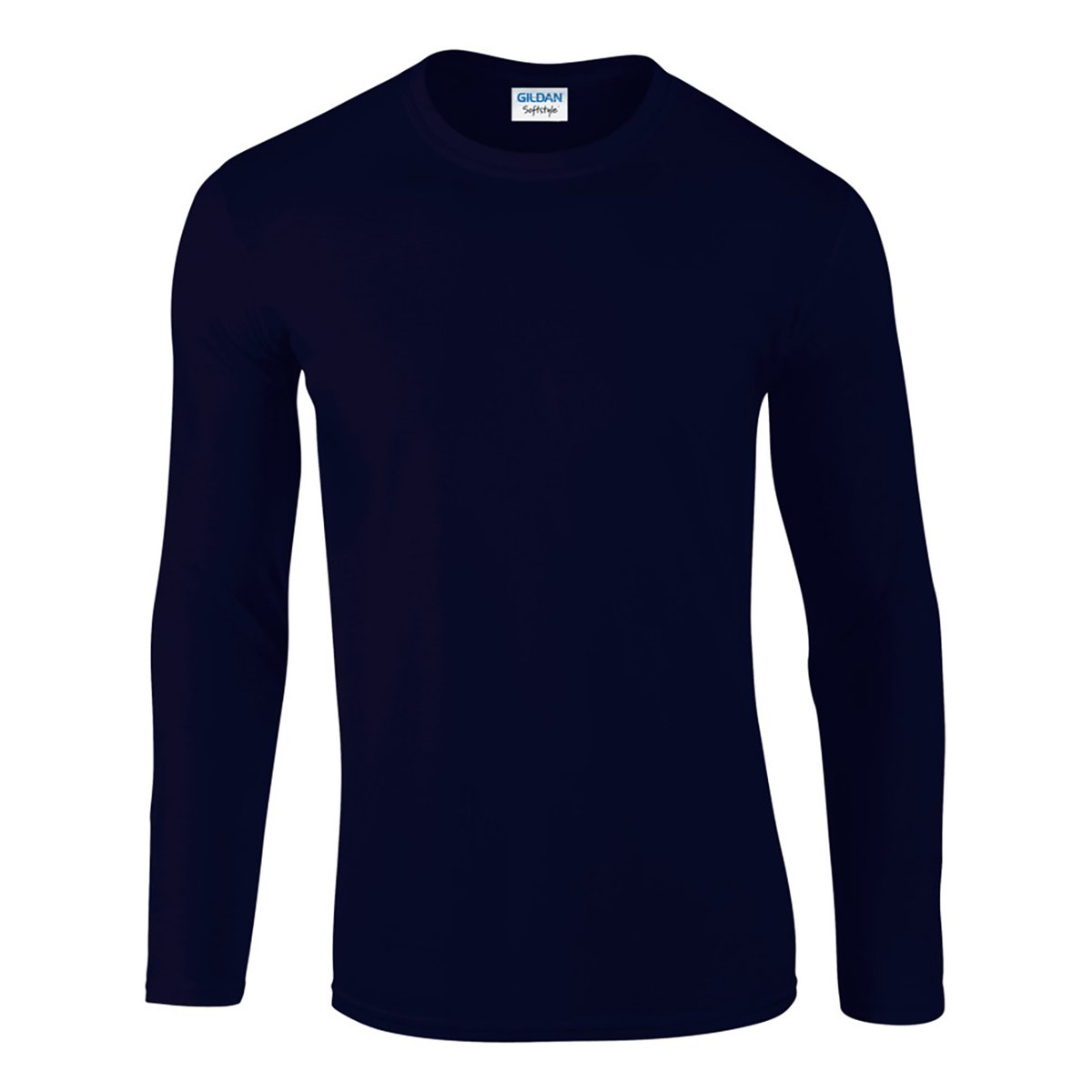 T-shirt uni manches longues SOFTSTYLE bleu marine, GILDAN