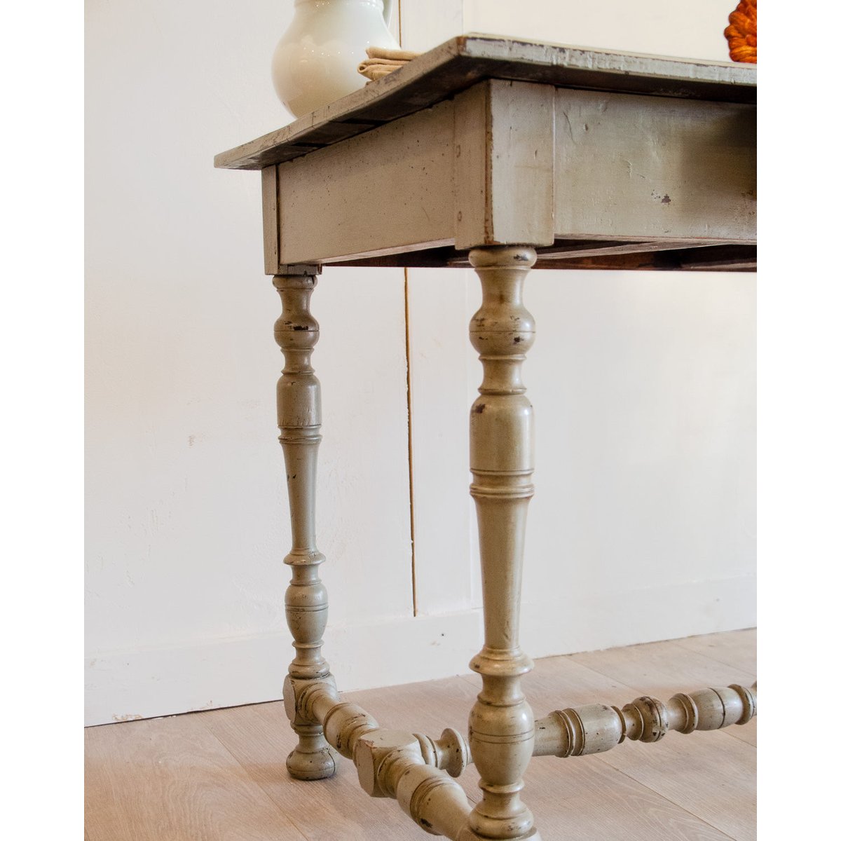 Table de ferme en bois Romy N°1371 - Bon état gris, DEBONGOUT