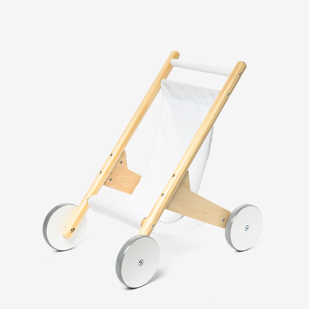 Poussette en bois pour poupée blanc, OXYBUL 