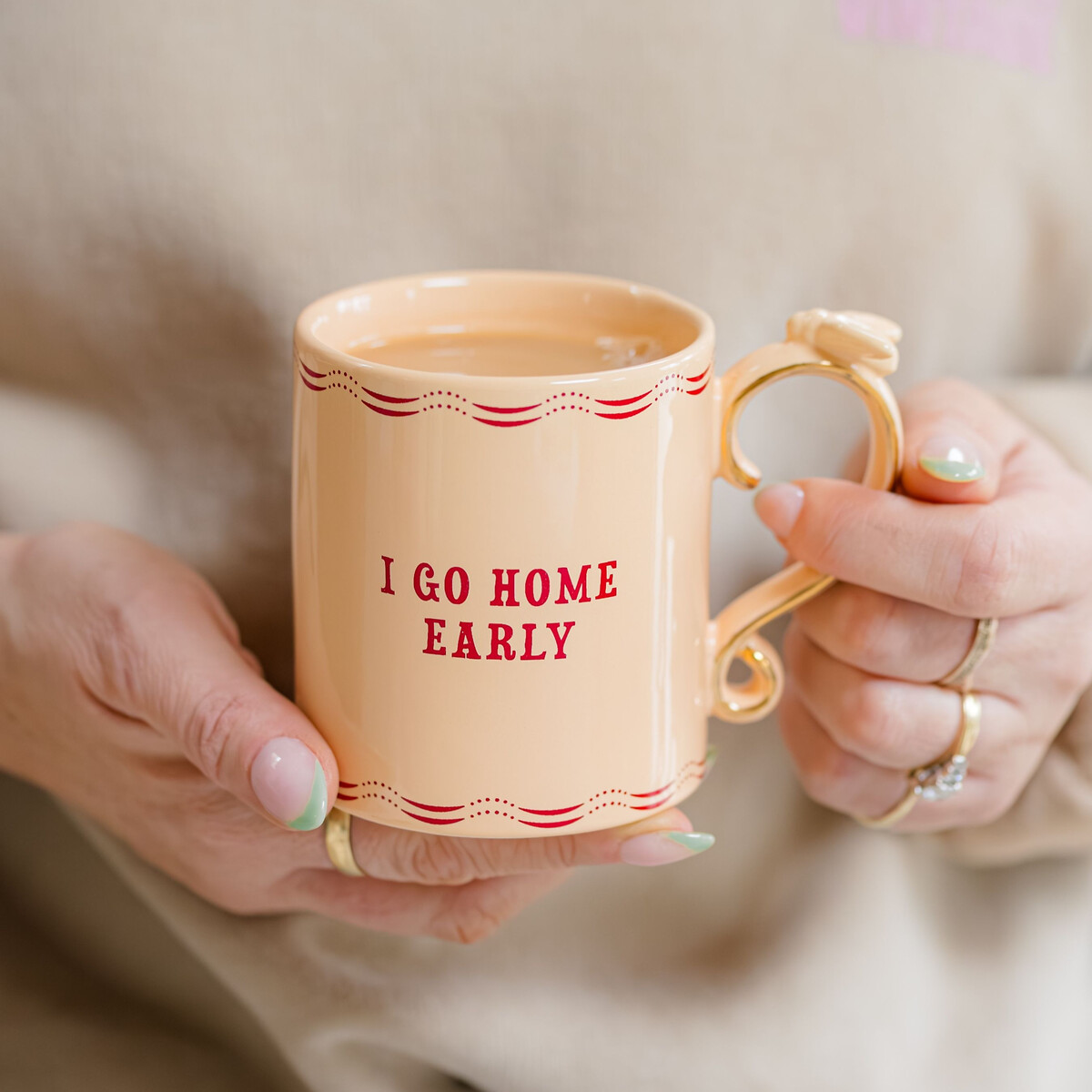 "I go Home Early" Bee Handle Mug orange, YVONNE ELLEN