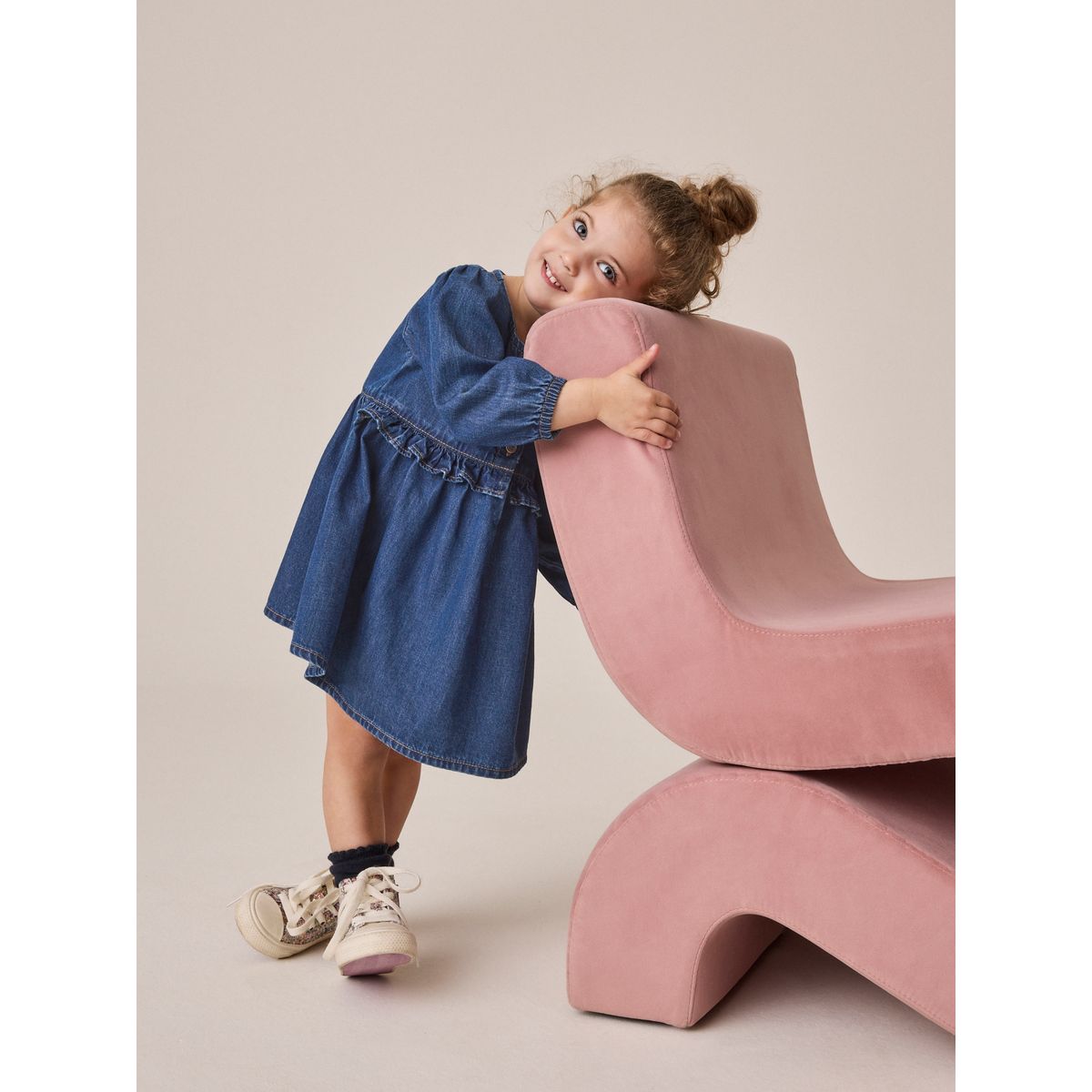 Robe en denim à manches longues jena bleu, NEXT