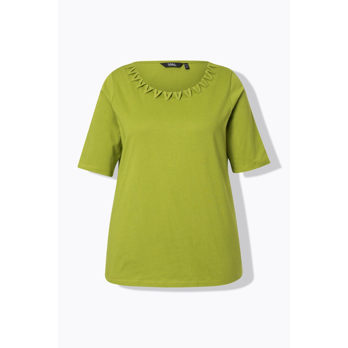 T-shirt à manches courtes. Décolleté rond vert gazon, ULLA POPKEN