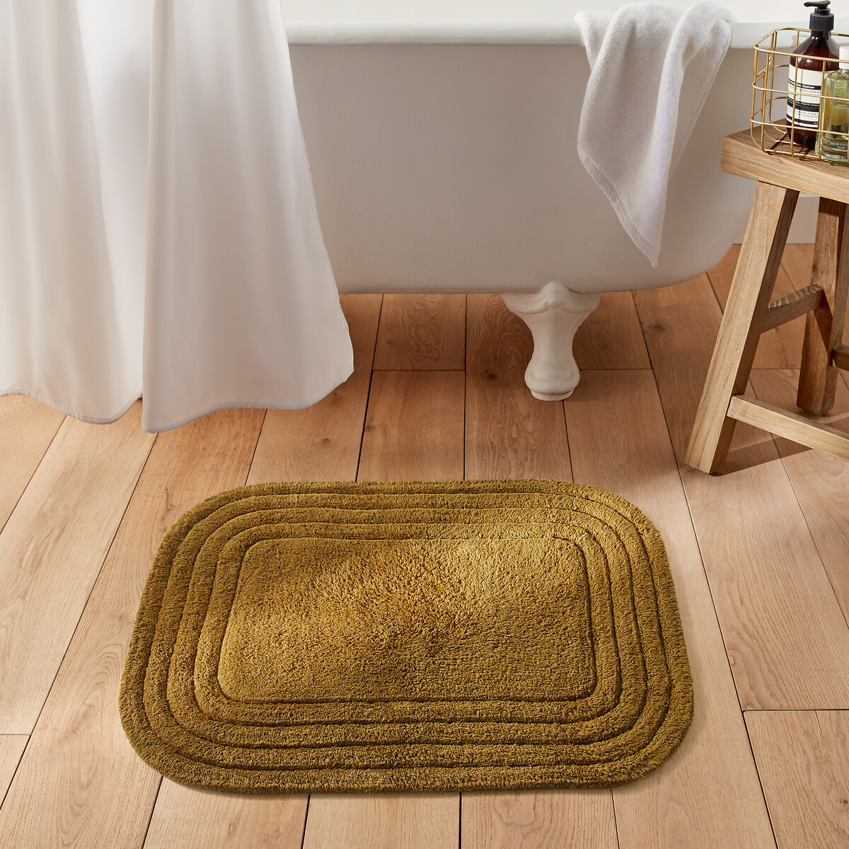 Tapis de bain coton recyclé tufté, Romane bronze, LA REDOUTE INTERIEURS