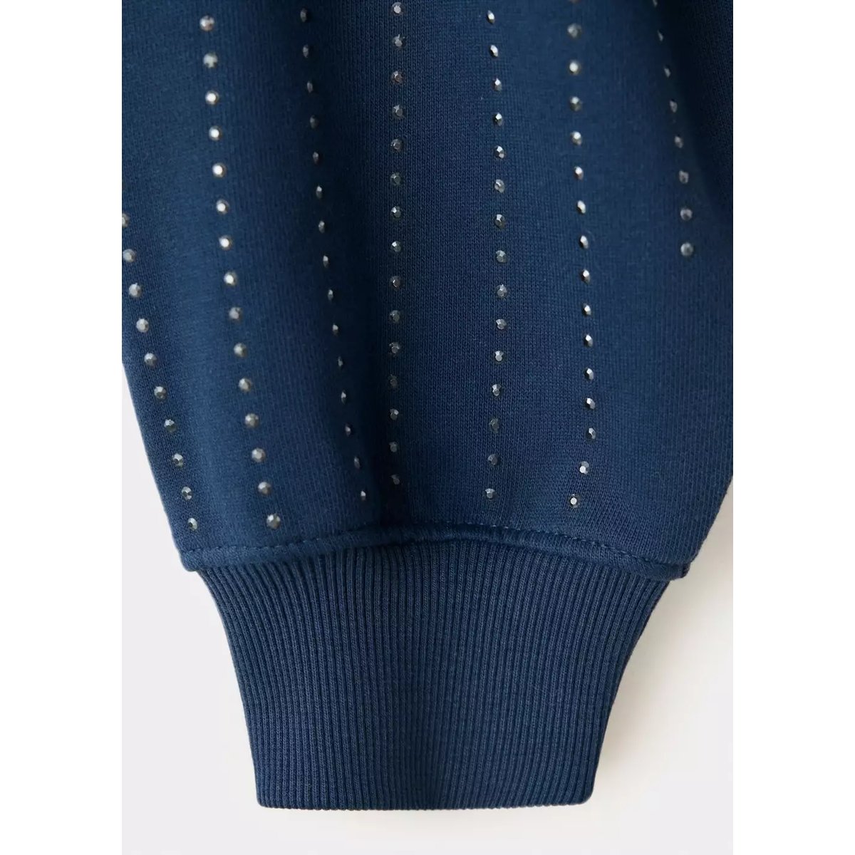 Sweat en coton avec détail stress sur les manches bleu marine, MANGO TEEN