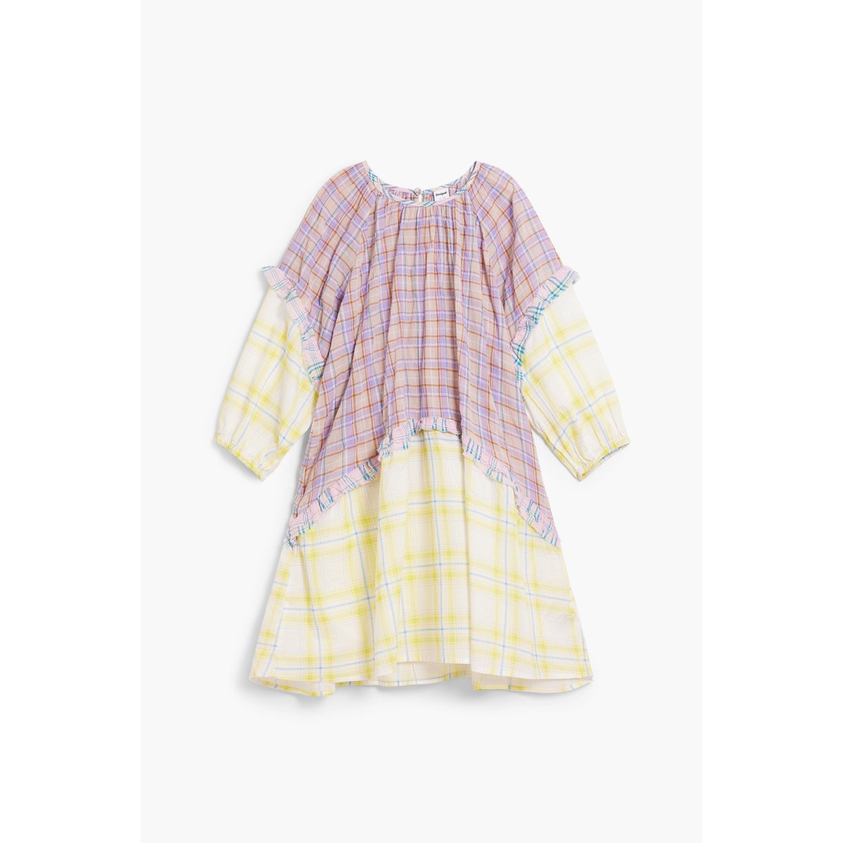 Robe à carreaux à volants multicolore, DESIGUAL