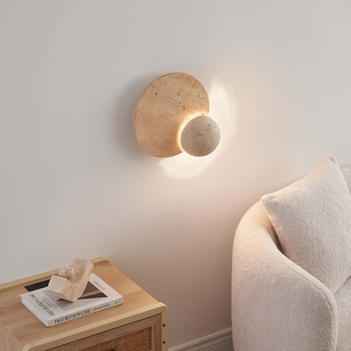 Applique à LED en travertin - ORSOLA beige, KOSILUM