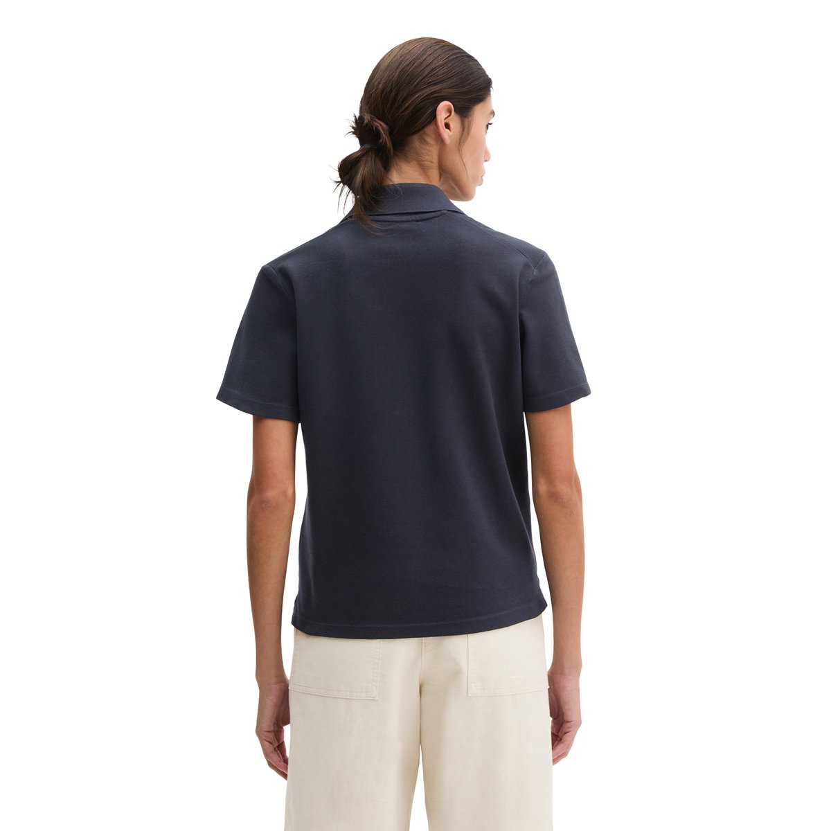 Polo régulier en jersey piqué garment dyed bleu foncé, MARC O'POLO