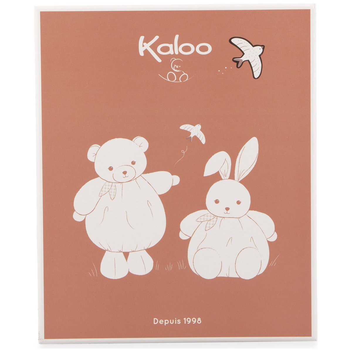 Doudou plat rouge, beige, blanc, KALOO