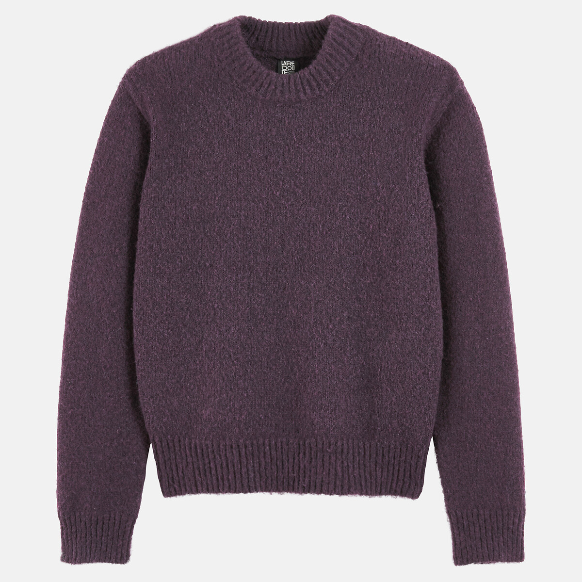 Pull col rond en grosse maille violet aubergine, LA REDOUTE COLLECTIONS