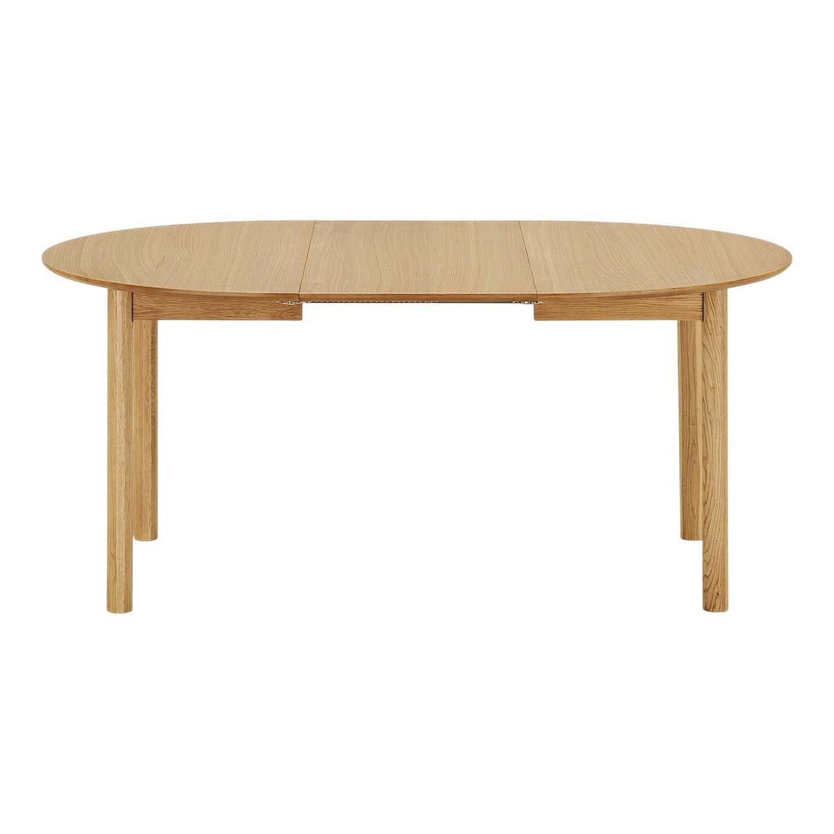 Table ronde placage bois de chêne ø120 + 2 rallonges TARAZ bois naturel, PIER IMPORT