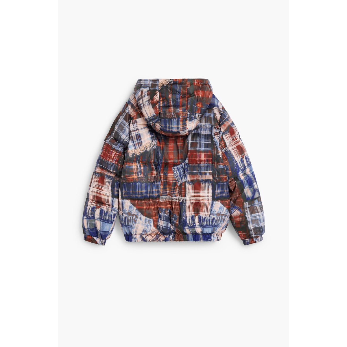 Manteau matelassé à carreaux bleu, DESIGUAL