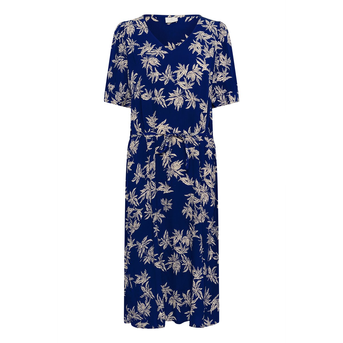 Dress bleu/blanc leaf print, KAFFE