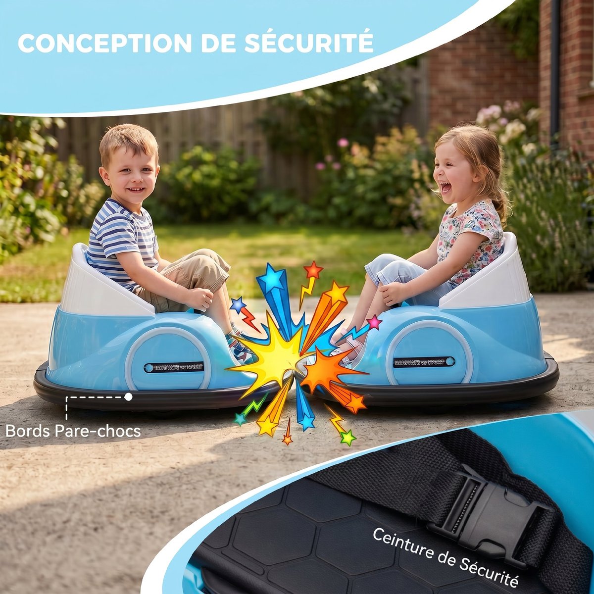 Voiture électrique pour enfants Polypropylène bleu, AIYAPLAY