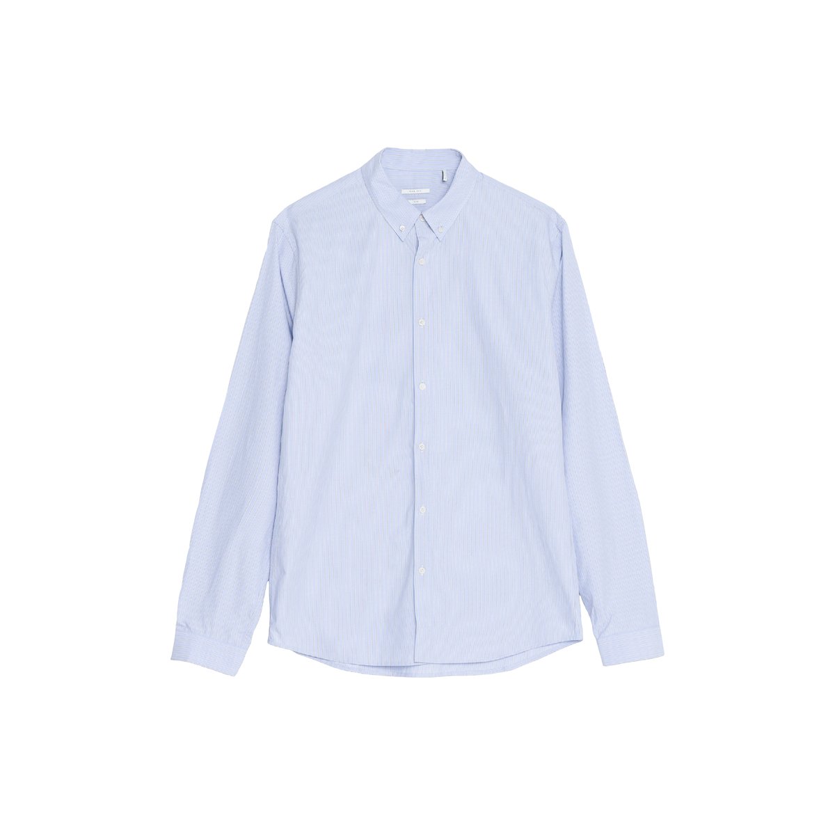 Chemise slim coton bio motif rayures bleu grise, IKKS