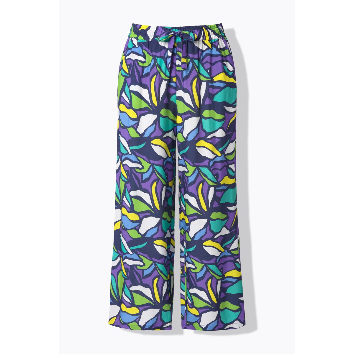 Pantalon motif feuilles violet, ULLA POPKEN