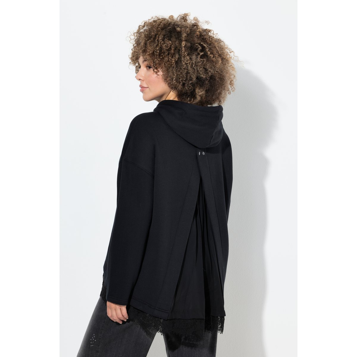 Sweat-shirt à capuche noir, ULLA POPKEN
