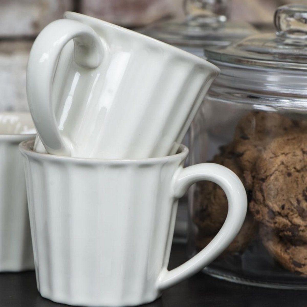 Tasse grès côtelé MYNTE écru, IB LAURSEN