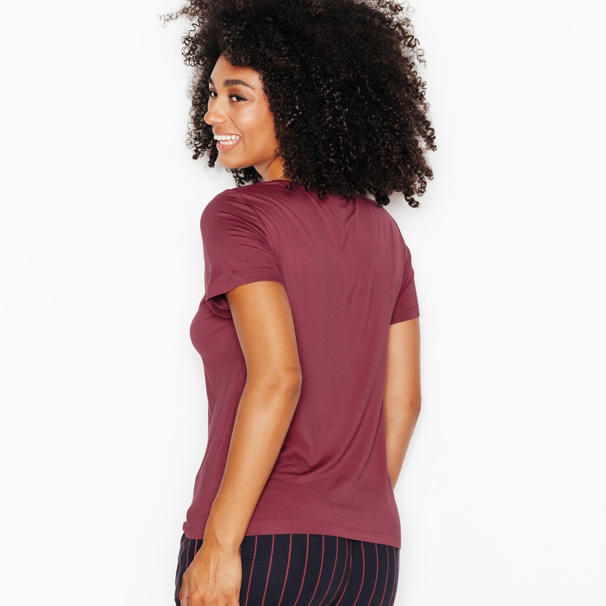 Tee-shirt manches courtes CAMILLE rose, ROUGEGORGE LINGERIE