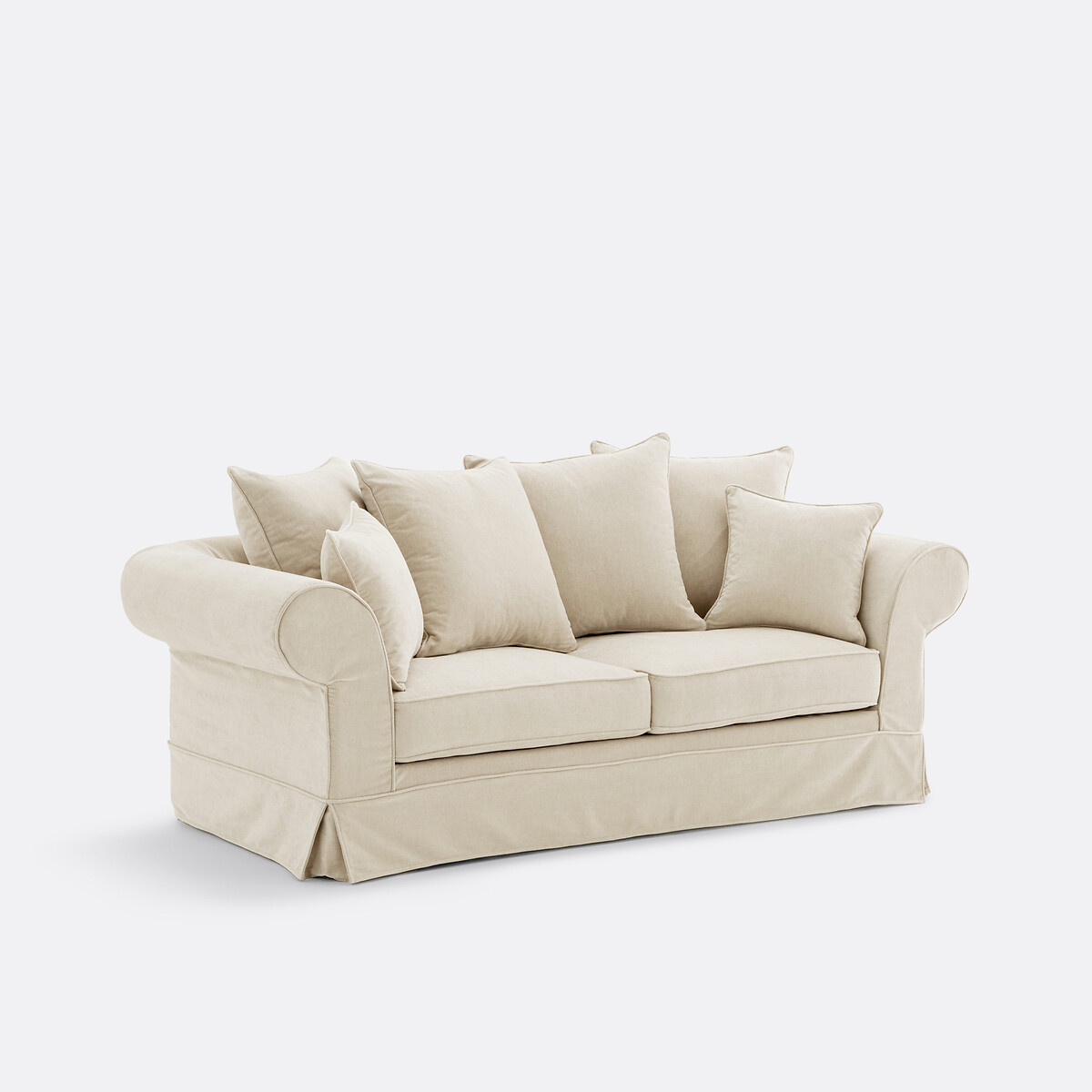 2- of 3-zits rechte bank van gemêleerd polyester, ADELIA beige   , LA REDOUTE INTERIEURS